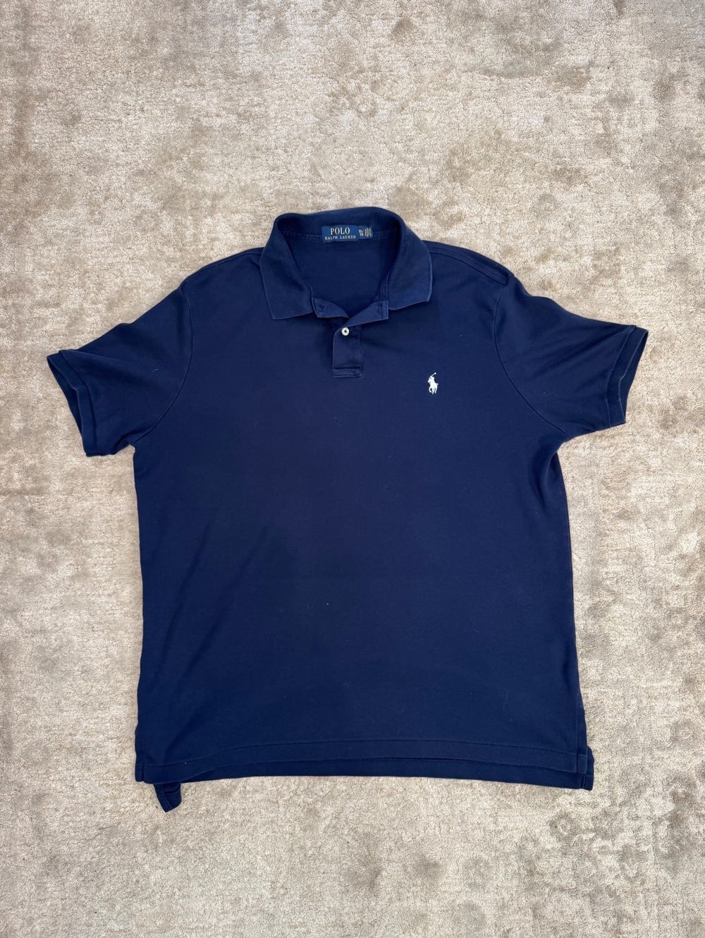 Polo Ralph Lauren Classic Navy Blue Cotton Polo Shirt XL